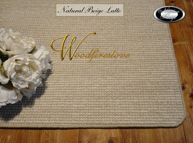Pure Wool FIREPLACE HEARTH RUG - Natural Beige Latte