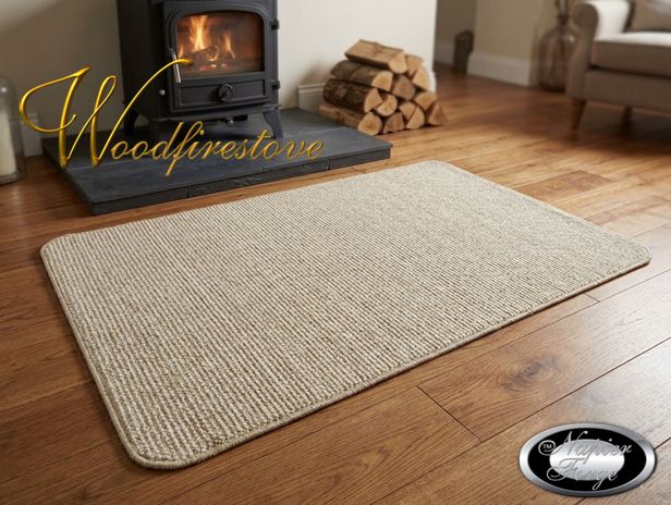 Pure Wool FIREPLACE HEARTH RUG - Natural Beige Latte