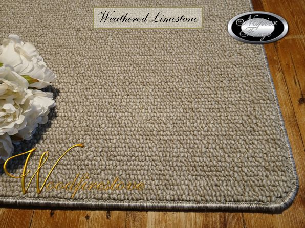Pure Wool FIREPLACE HEARTH RUG - WEATHERED LIMESTONE