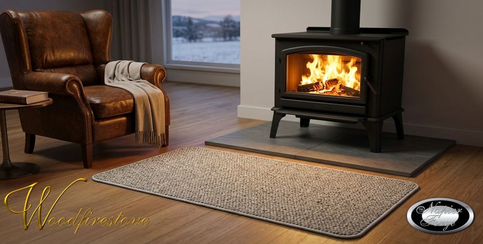 Pure Wool FIREPLACE HEARTH RUG - Natural MISTY RIDGE Premium Wool Loop (70cm x 150cm) Longer than Std
