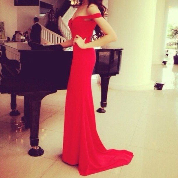 red-dress-prom-dress-maxi-dress-pretty-hipster-beatiful-red-maxi-dress