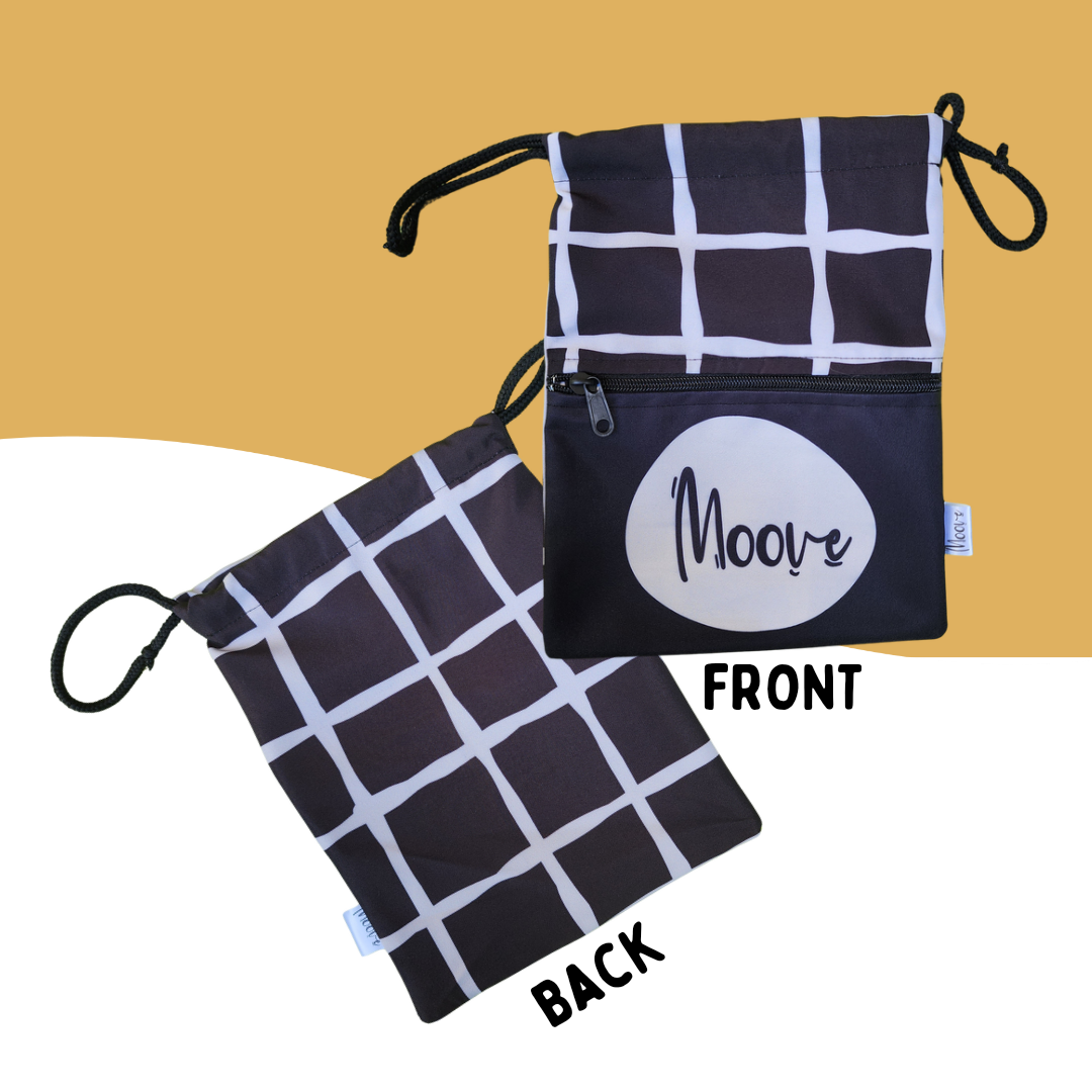 ZIPPED POUCH - B&amp;W Squares