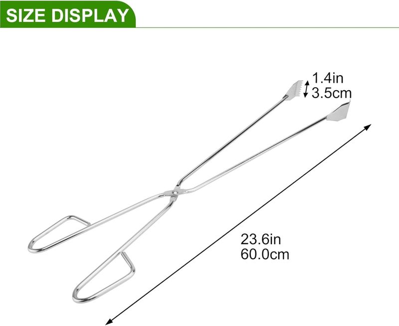 VersaMarts 60cm Stainless Steel Charcoal Pick-Up Tongs