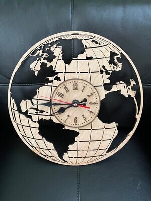15' World Map/Globe Clock