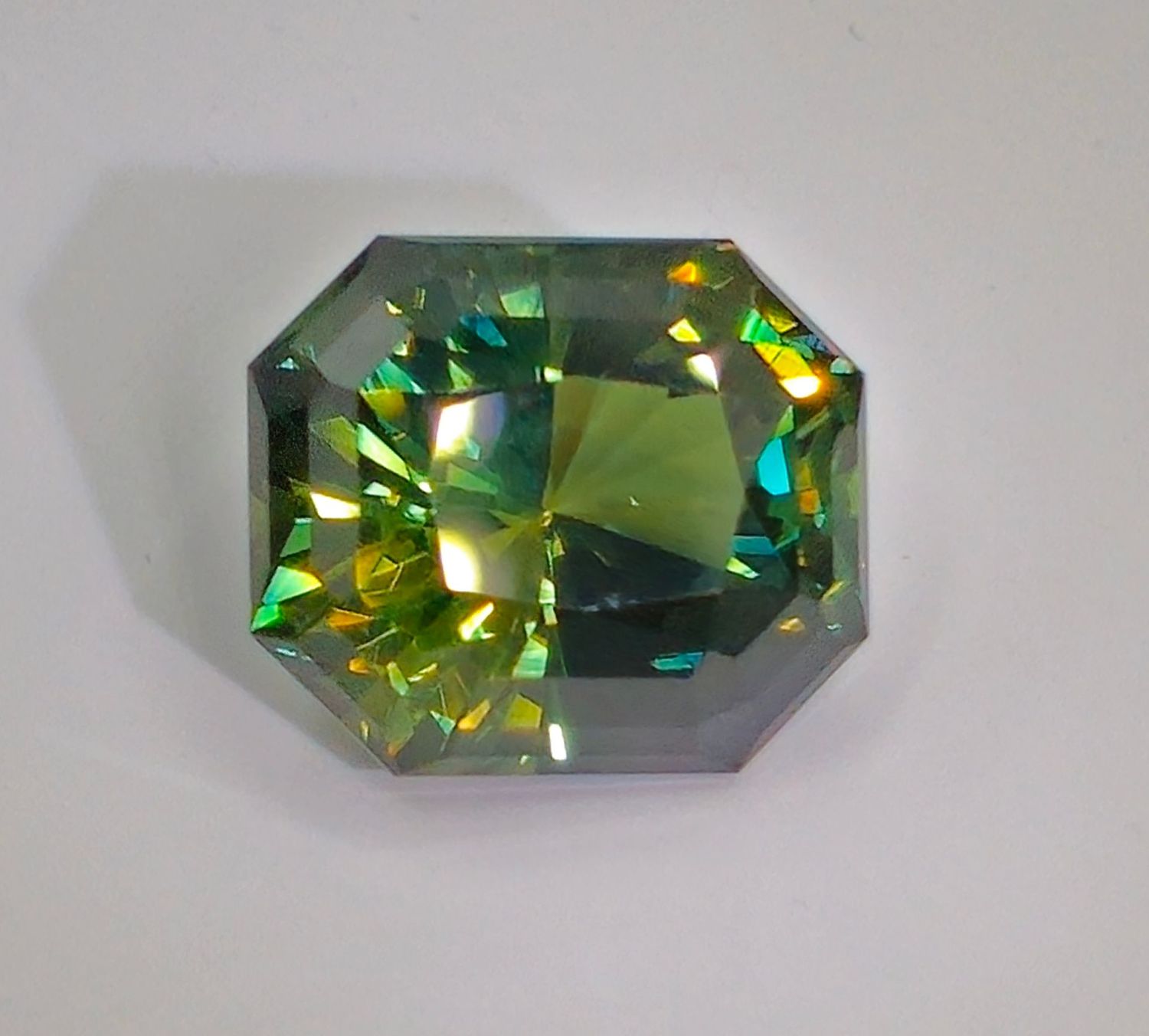 25.75ct Green "Parti" Sapphire