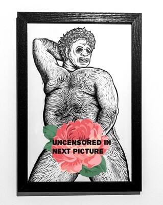 [FREE SHIPPING] Leatherface 18+ ORIGINAL DRAWING (Framed)