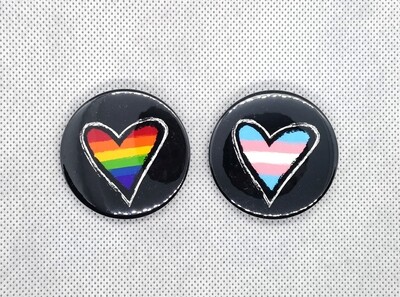 Pride LGBTQ Heart  Buttons