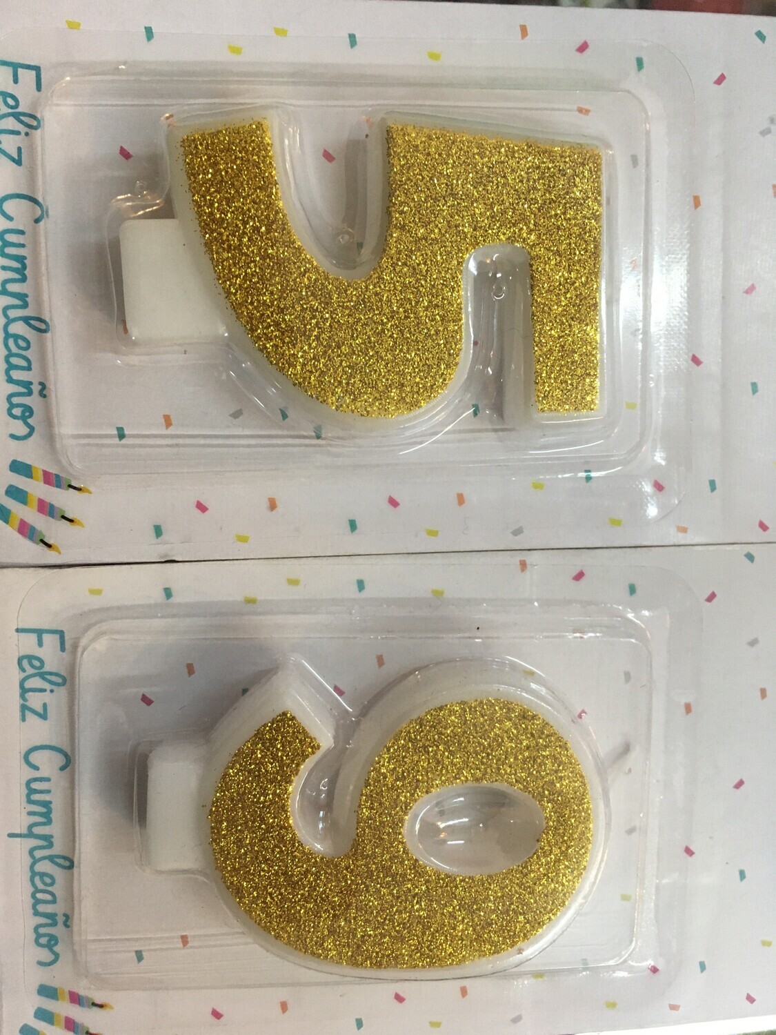 VELA NUMERO GLITTER ORO 