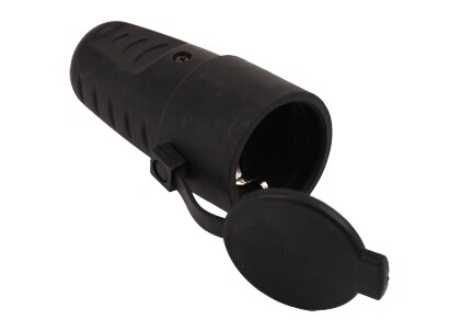 FICHA SHUCKO GOMA ADAPTADORA NEGRA HEMBRA CON TAPA