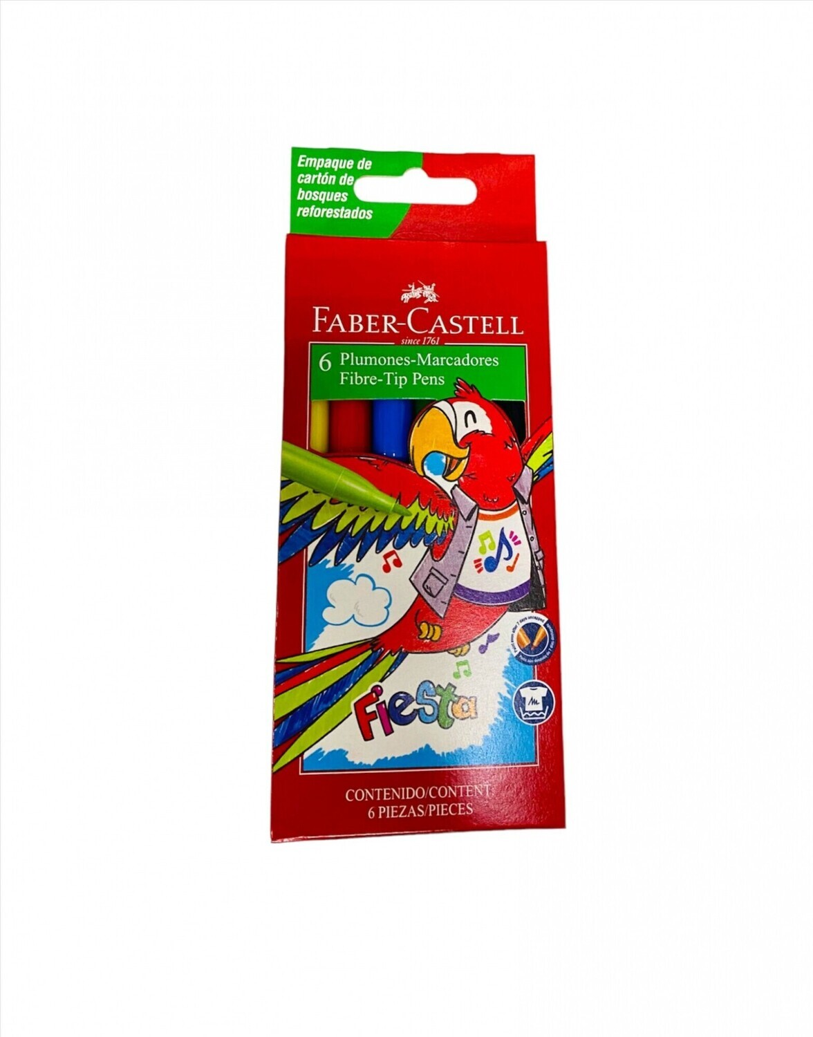 MARCADOR FABER CASTELL X 6 LARGOS FIESTA