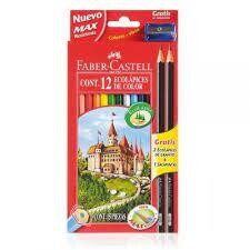 LAPIZ COLORES FABER X 12 CON 2LAPIZ Y SACAPUNTA DE REGALO