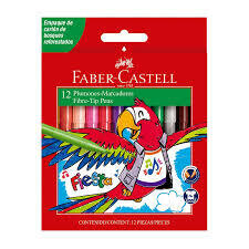 MARCADOR FABER CASTELL X 12 LARGOS FIESTA