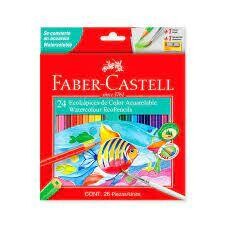 LAPIZ COLORES  FABER CASTELL X24 LARGOS ACUARELABLE
