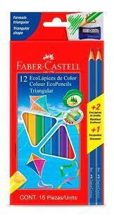 LAPIZ COLORES FABER X 12 LARGOS TRIANGULAR