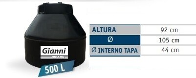 TANQUE AGUA 500LTS BICAPA GIANNI