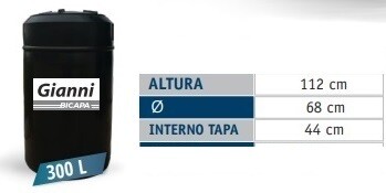 TANQUE AGUA BICAPA 300LTS GIANNI