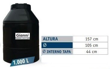 TANQUE AGUA 1000LTS BICAPA ALTO GIANNI