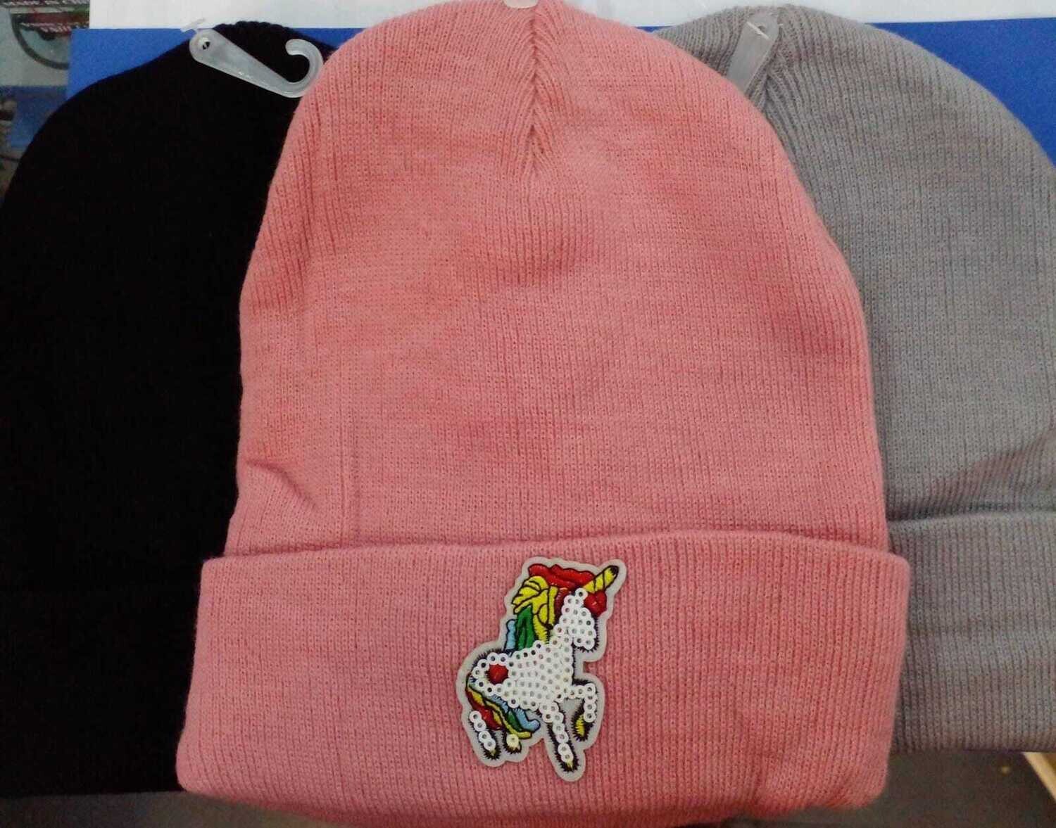 GORRO DE LANA TEJIDO UNICORNIO