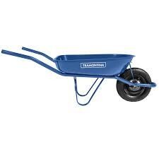 CARRETILLA METALICA TRAMONTINA AZUL 50 LTS RUEDA MACIZA