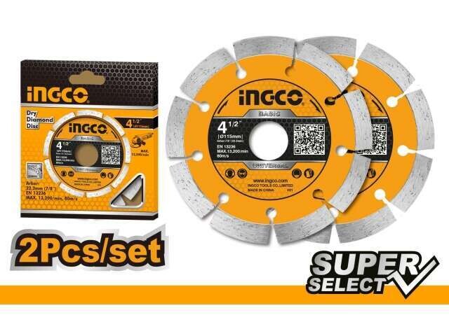 INGCO set DISCOS X 2 UNID SEGMENTADO 4 1/2 SUPER SELECT