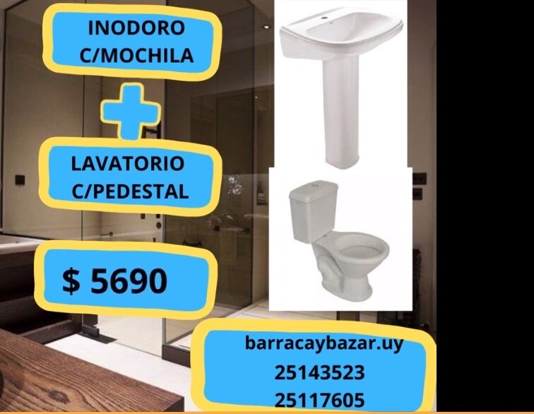 KIT INODORO CON MOCHILA + LAVATORIO + PEDESTAL FIORI BLANCO