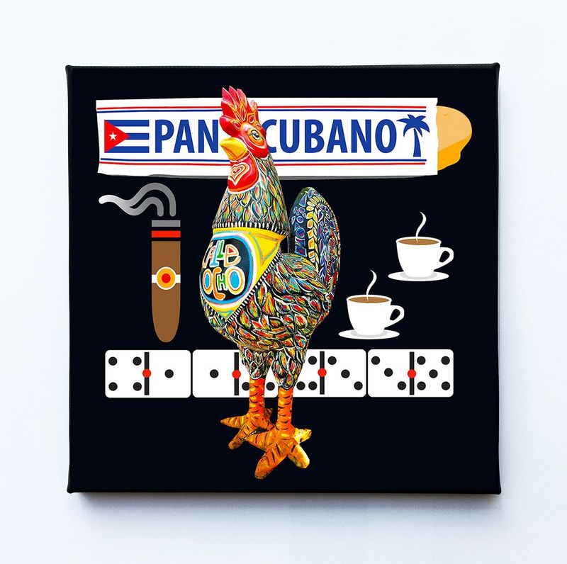 Pan Cubano with Calle Ocho Rooster