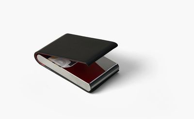 Black Leather Vertical Business Card Holders