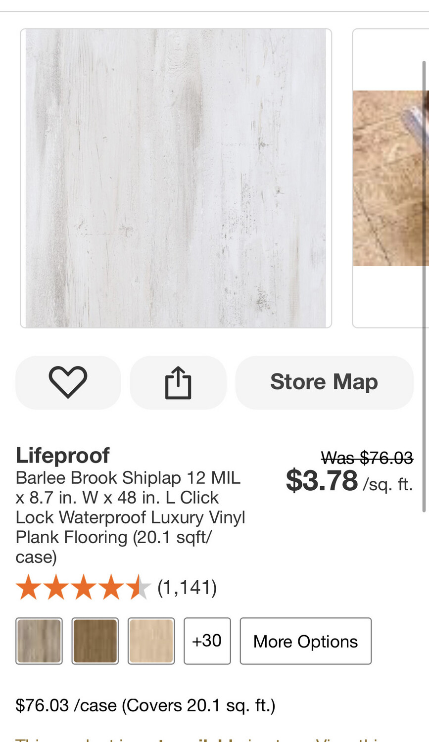 LIFEPROOF Barlee Brook Shiplap 12 MIL x 8.7 in. W x 48 in. L Click Lock