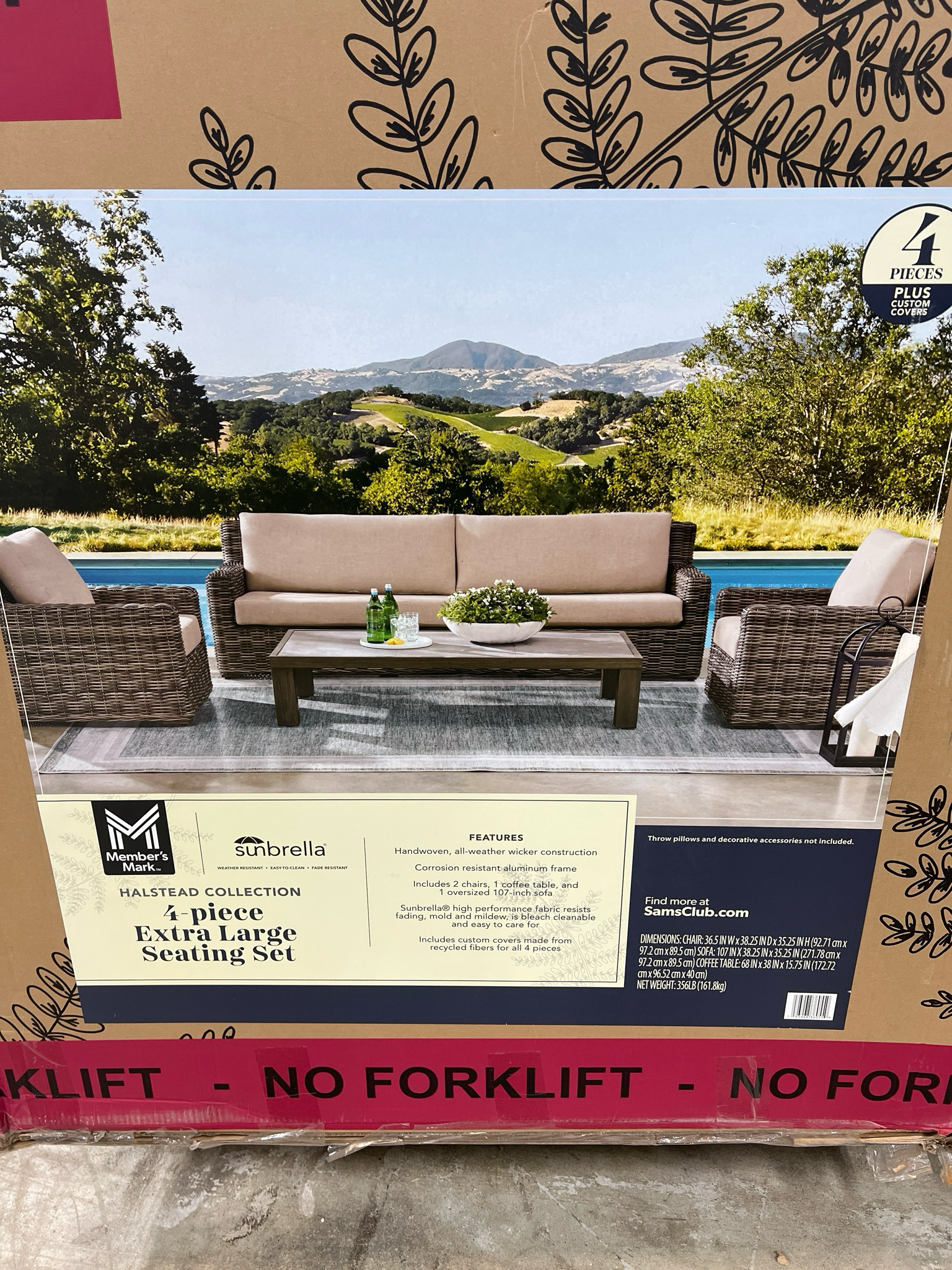 Members Mark 4 Piece Extra Large Seating Set