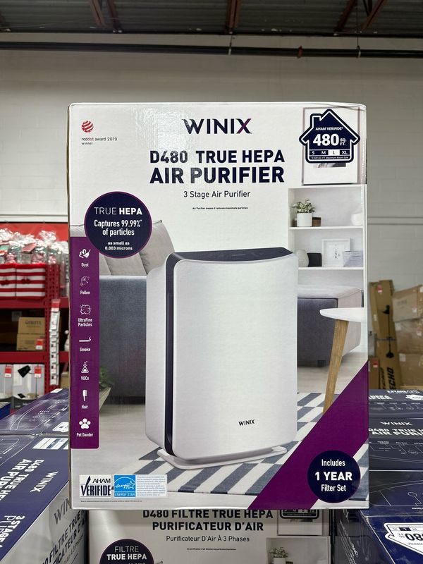 Winix D480TRUE HePA 3-Stage Air Purifier, Aham Verified for 480 Sq.ft.