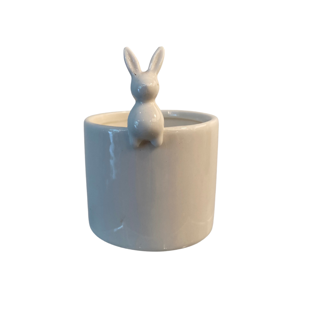 Small White Ceramic Bunny Vase