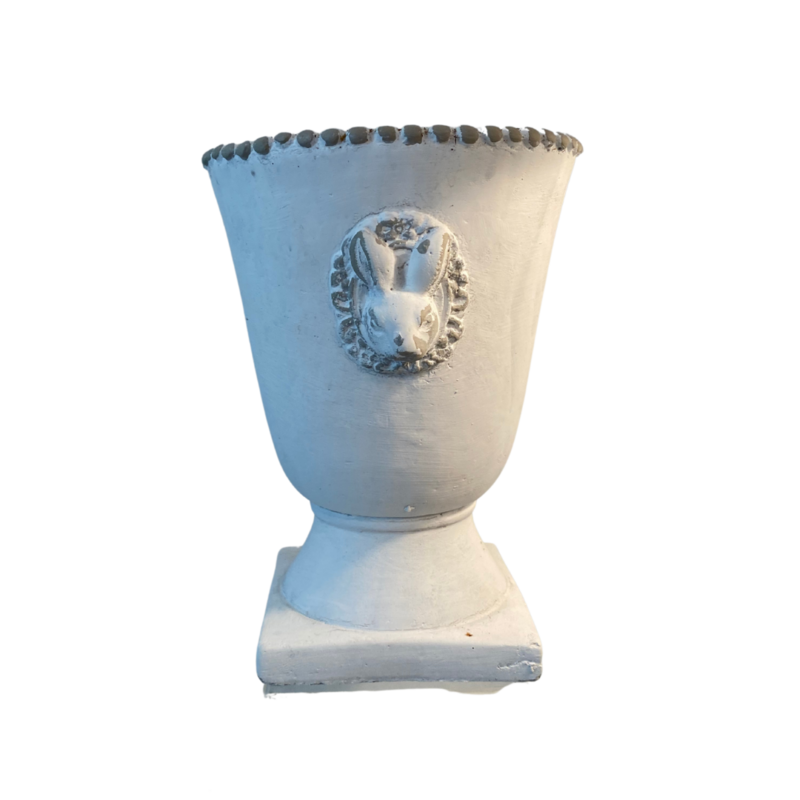 Large White Bunny Pedestal Container