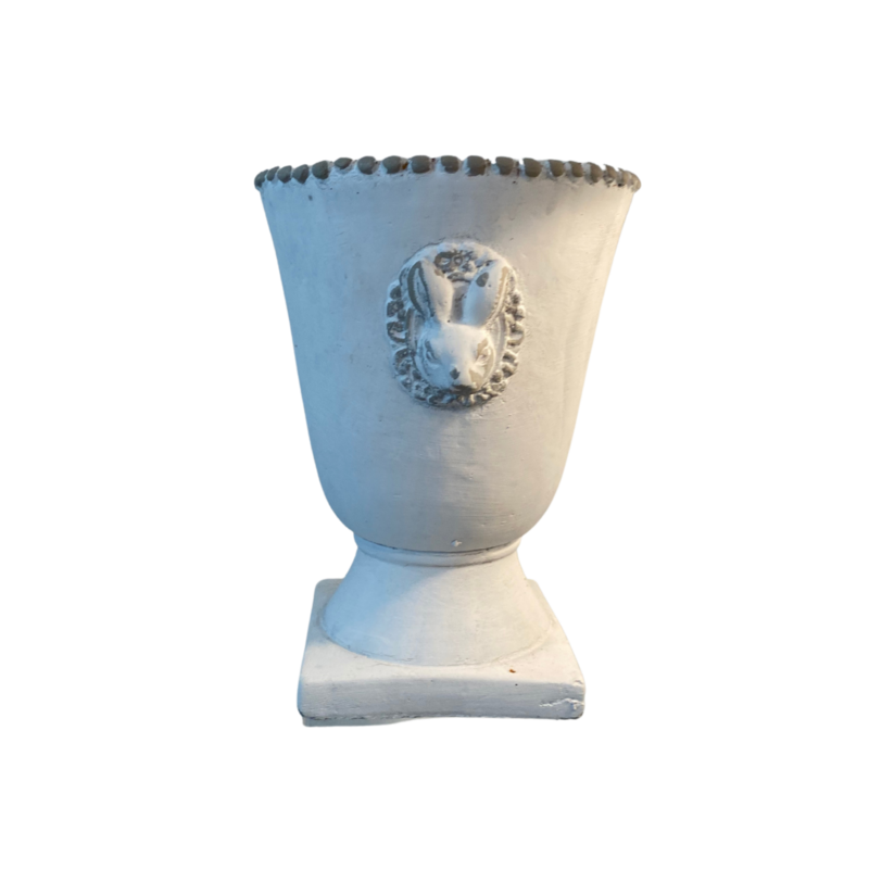 White Bunny Pedestal Container