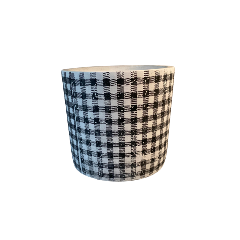 Medium Black Gingham Container