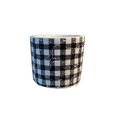 Small Black Gingham Container