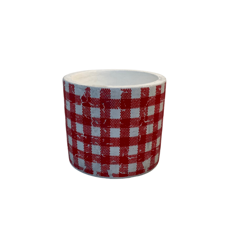 Small Red Gingham Container