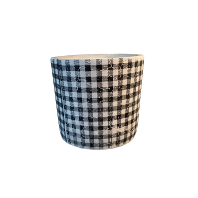 Large Black Gingham Container