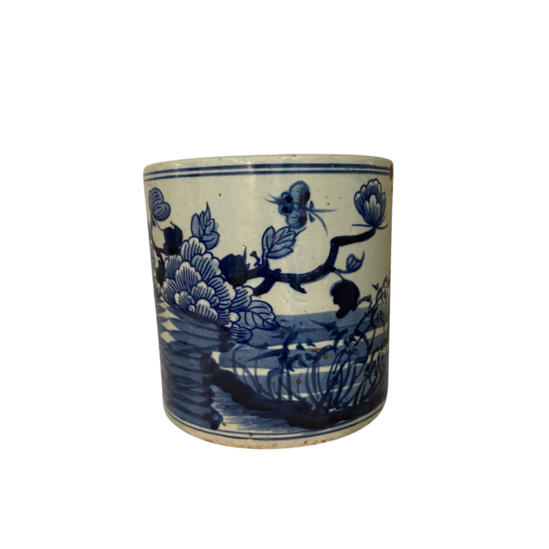 Blue and White Ceramic Container