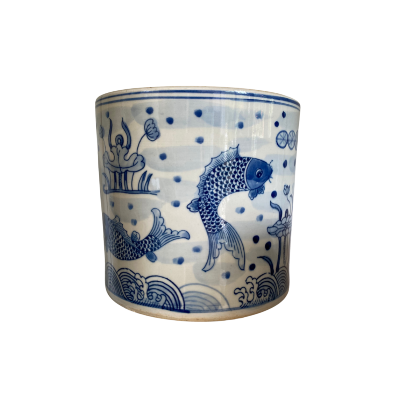 Ceramic Fish Motif Jar
