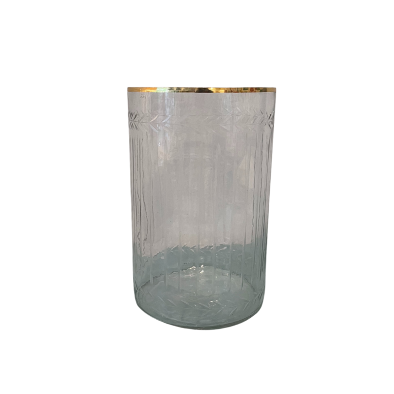 Gold Rimmed Glass Cylinder