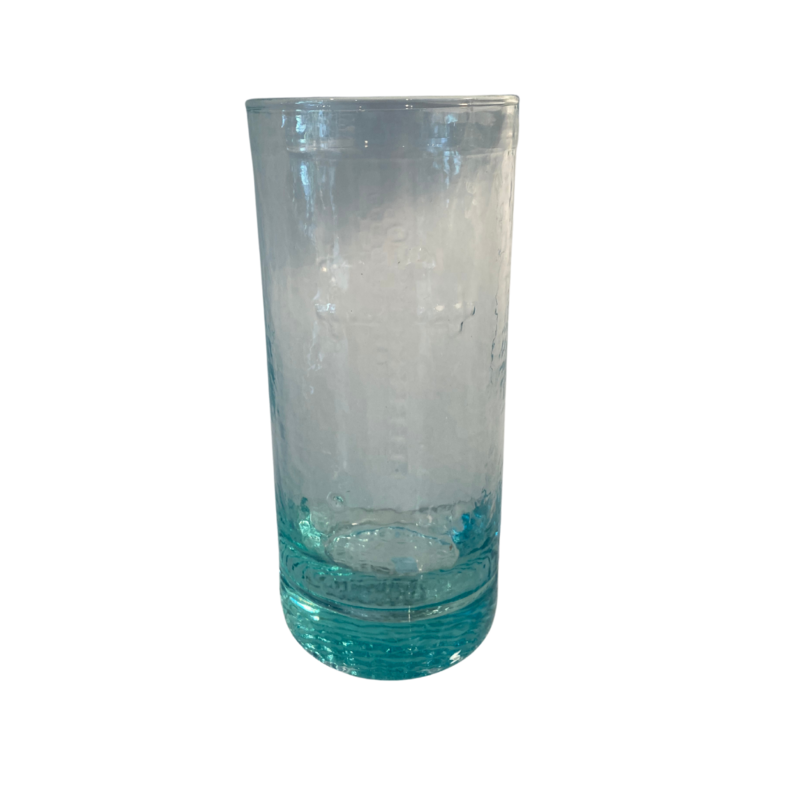 Etched Green Glass Vase