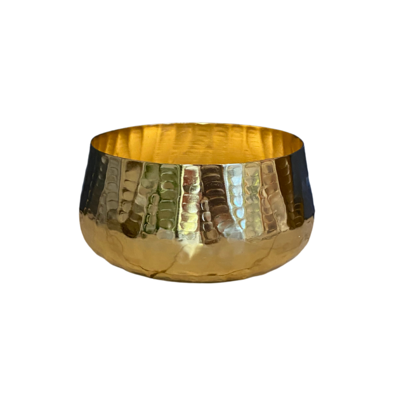 Large Gold Hammered Bowl