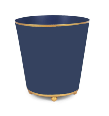 Small Navy Footed Cachepot