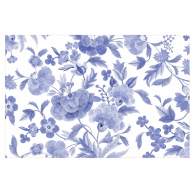 White and Blue Floral Paper Placemats (25)