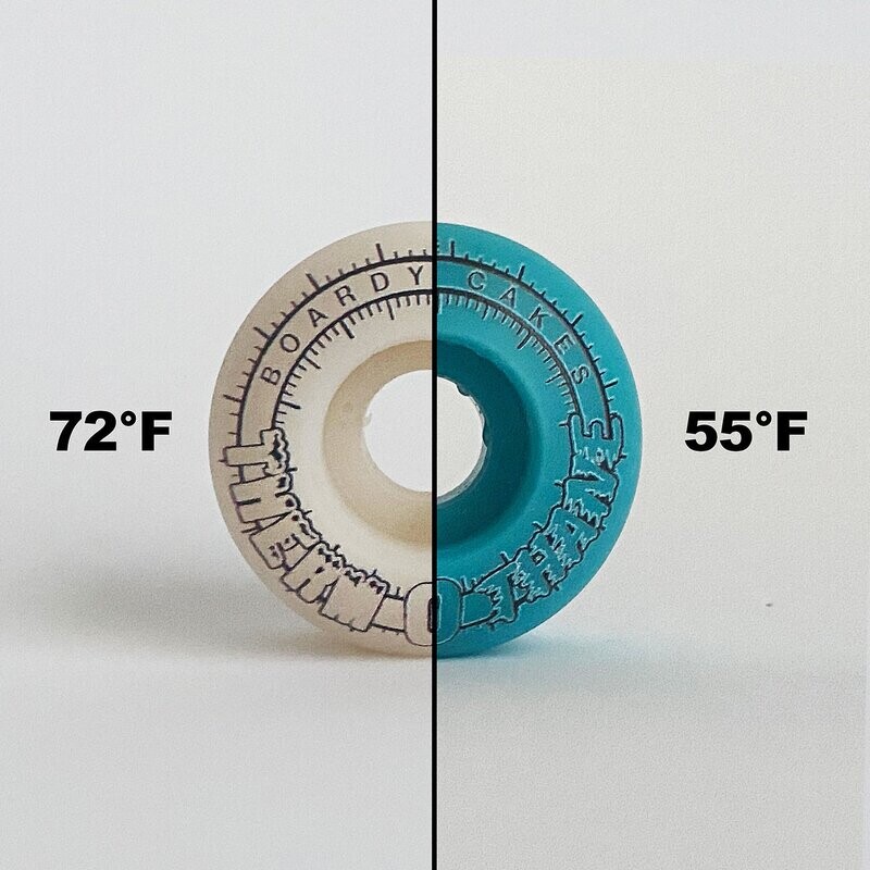 Boardy Cakes 45mm 97a Therm O Thane Cold Shift (White to Blue)