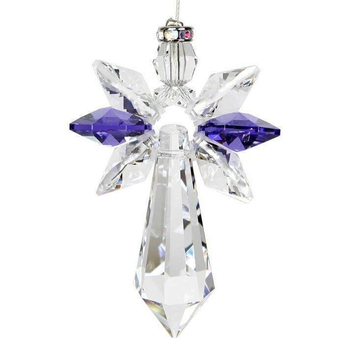 Large Guardian Angel Amethyst Suncatcher