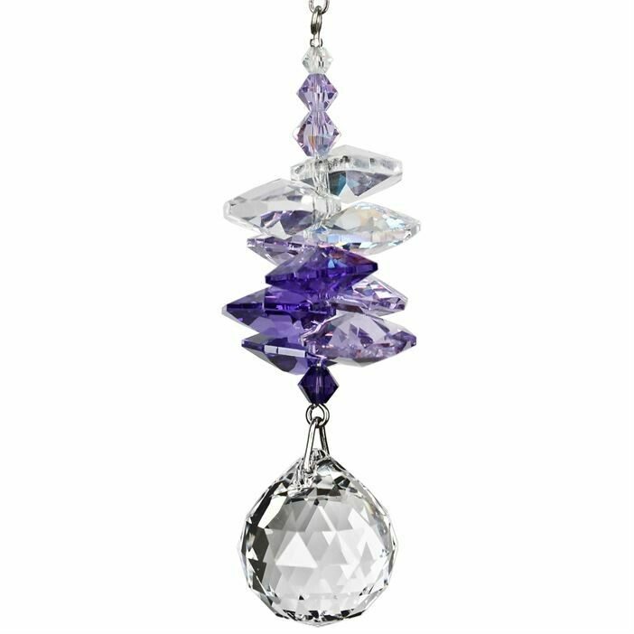 Crystal Sunrise Cascade Suncatcher Purple