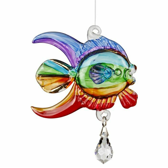 Fantasy Glass Suncatcher Coral Fish Rainbow