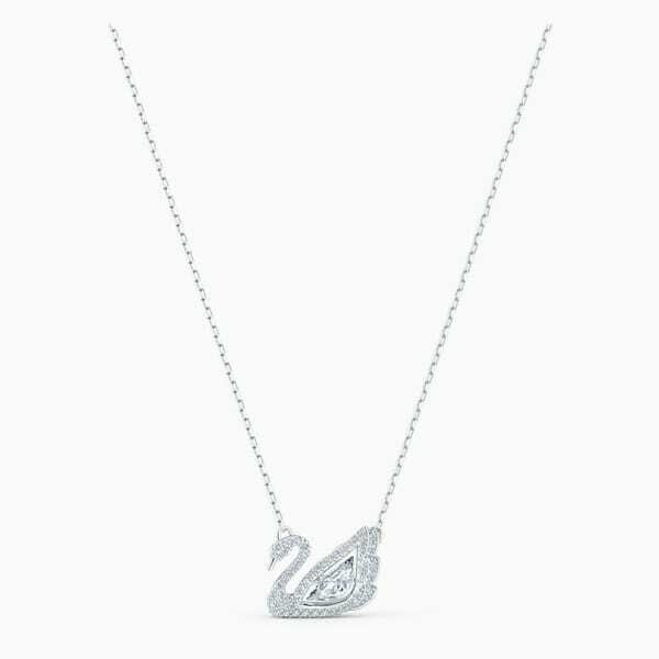 Swarovski - Dancing Swan Necklace, Silvertone