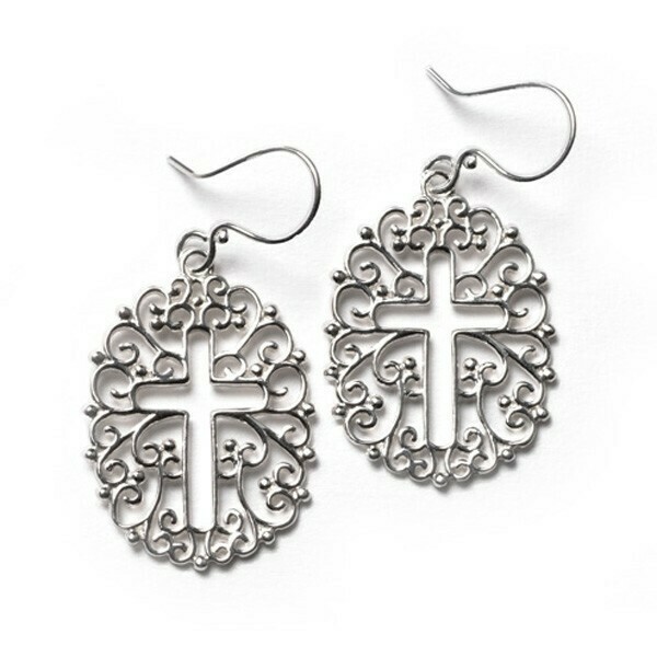 Southern Gates -  Filigree Open Cross Earrings
